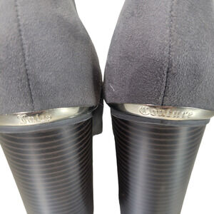 Juicy Couture Gray‎ Suede Platform Chunky Ankle Booties Size 10 Medium